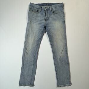 Gap 1969 Jeans Mens 31x30 Blue Slim Straight Light Wash Preppy Stretch Denim